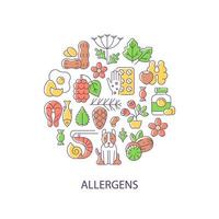 Allergens abstract color concept layout with headline