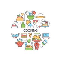 Cooking abstract color concept layout with headline vector