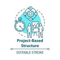 Project base structure concept icon. Corporate training, business presentation. Workflow process idea thin line illustration. Project management. Vector isolated outline drawing. Editable stroke