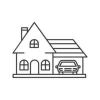 Cottage, family house, residence linear icon. Thin line illustration. Private apartment. Contour symbol. Vector isolated outline drawing