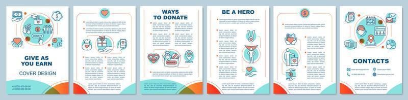Charitable foundation brochure template layout vector