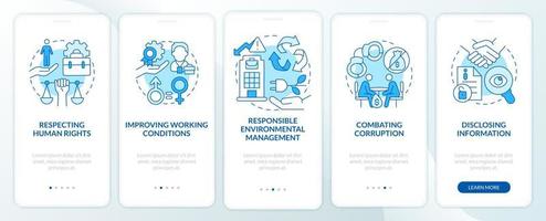 CSR issues blue onboarding mobile app page screen vector