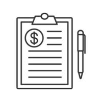 Business contract linear icon vector