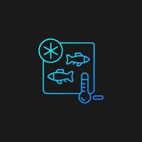 Fish storing gradient vector icon for dark theme