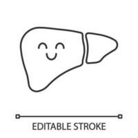 Smiling liver linear icon vector