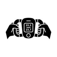 Body fat monitor glyph icon vector