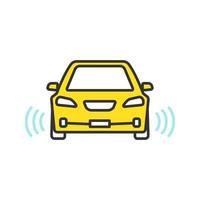 Smart car in front view color icon vector