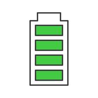 Fully charged battery color icon vector