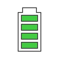 Fully charged battery color icon vector