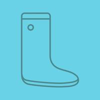 Rubber boot linear icon. Watertight. Thin line outline symbols on color background. Vector illustration