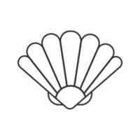 Seashell linear icon. Thin line illustration. Contour symbol. Vector isolated outline drawing