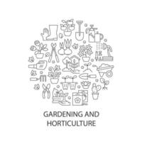 Gardening abstract linear concept layout with headline vector