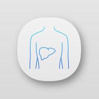 Healthy liver app icon. Human organ in good health. People wellness. Functioning digestive gland. Web or mobile applications. Vector isolated illustrations