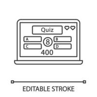 icono lineal de cuestionario en línea vector