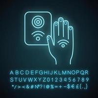 NFC reader neon light icon vector