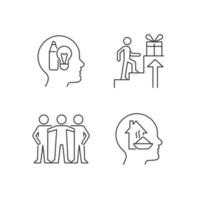 Motivational boosters linear icons set vector