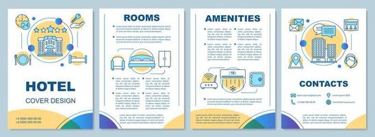 Hotel brochure template layout. Rooms amenities, services vector