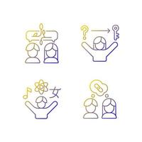 Communication skills linear vector icons set