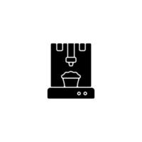 3d food printer black glyph icon vector