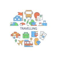 Travel abstract color concept layout with headline vector