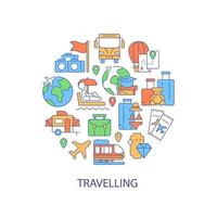 Travel abstract color concept layout with headline vector