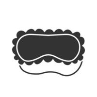 Sleeping mask glyph icon. Silhouette symbol. Dense bandage on eyes. Negative space. Vector isolated illustration