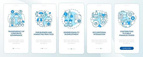 CSR matters blue onboarding mobile app page screen vector