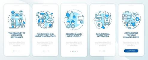 CSR matters blue onboarding mobile app page screen vector