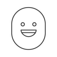 Laughing smile linear icon. Thin line illustration. Happy face with broad smile. Contour symbol. Vector isolated outline drawing