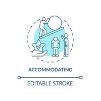 Accommodating blue concept icon vector