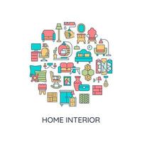 Home interior abstract color concept layout with headline vector