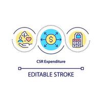 CSR expenditure concept icon vector