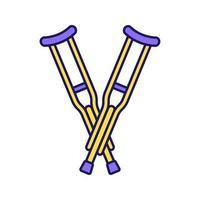 Axillary crutches color icon vector