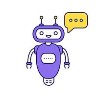 Chatbot typing answer color icon vector