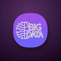 Big data app icon vector