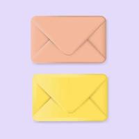 3d envelope mail icon symbol. vector