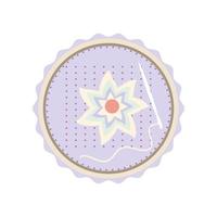 hand embroidery flower vector