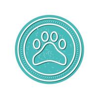 pet paw badge vector