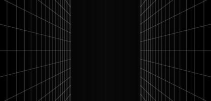 Empty futuristic digital vertical gap grey-black background with white grid space line color surface vector