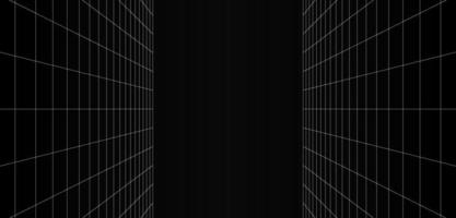 Fondo gris-negro vacío vertical digital futurista vacío con superficie de color de línea de espacio de cuadrícula blanca vector