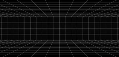 Futuristic digital room grey-black background with white grid space line color surface vector