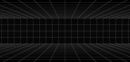 Futuristic digital room grey-black background with white grid space line color surface vector