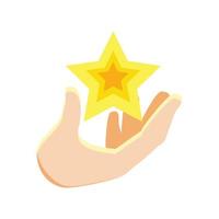 hand with star vector