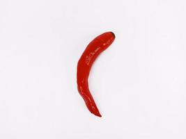 Top view landscape red chili isolated on white background photo