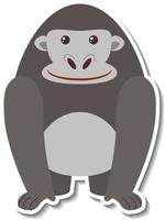 pegatina de dibujos animados de animales gorila gordito vector