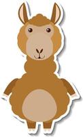 pegatina de dibujos animados de animales de alpaca gordita vector
