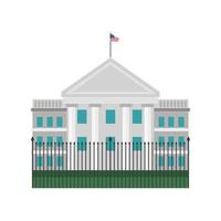 white house with american flag vector