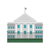 casa blanca con bandera americana vector