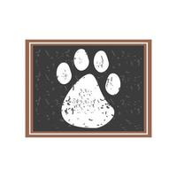 pet paw in board vector