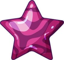 Pink star crystal with sparkle isolated vector